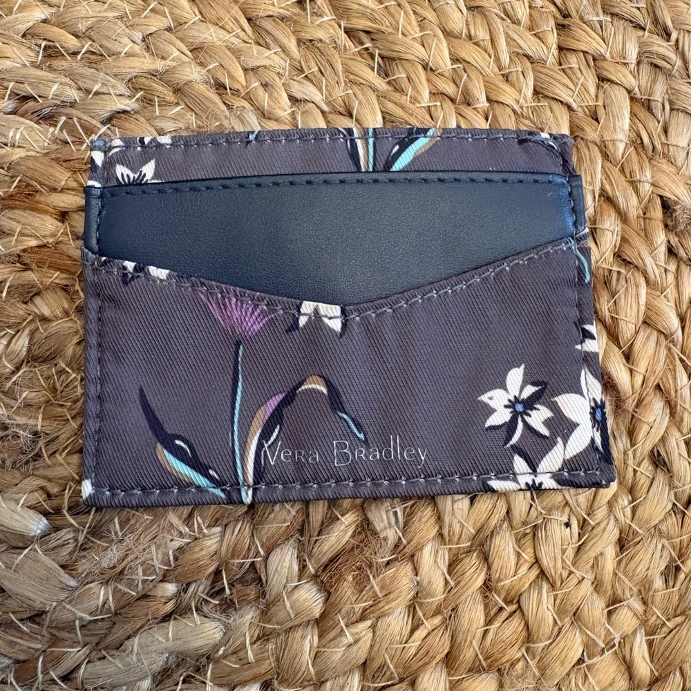 Vera Bradley grey floral Purple Interior Card Holder